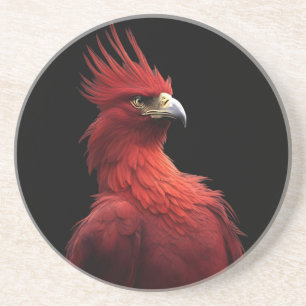 Scarlet Phoenix Sits stolz Getränkeuntersetzer