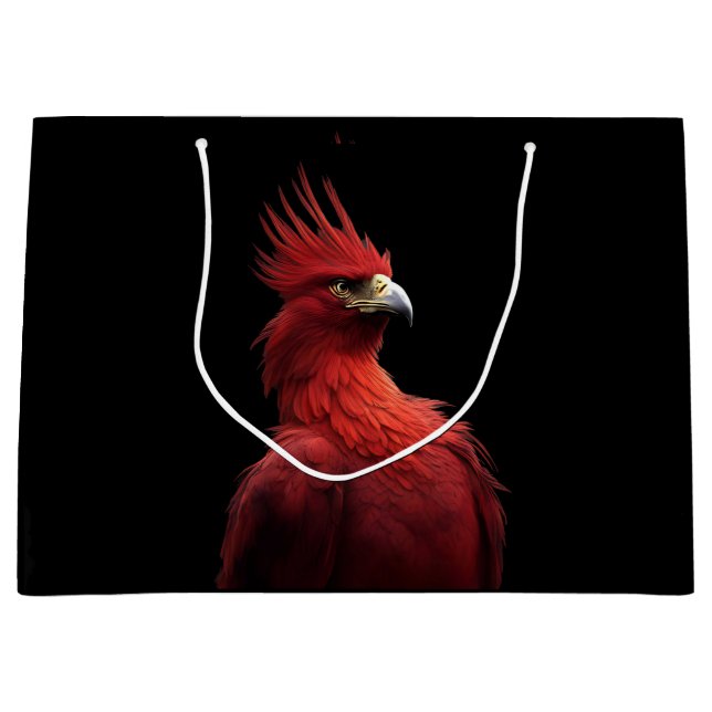 Scarlet Phoenix Sits stolz Große Geschenktüte (Vorderseite)