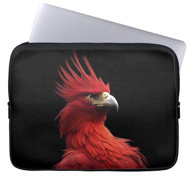 Scarlet Phoenix Sits stolz Laptopschutzhülle (Vorderseite)