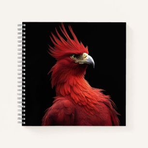 Scarlet Phoenix Sits stolz Notizbuch