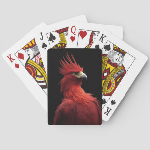 Scarlet Phoenix Sits stolz Spielkarten