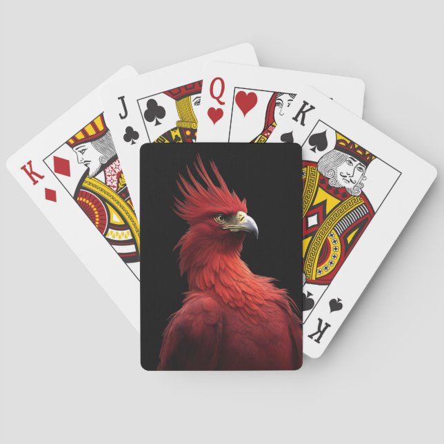 Scarlet Phoenix Sits stolz Spielkarten (Rückseite)