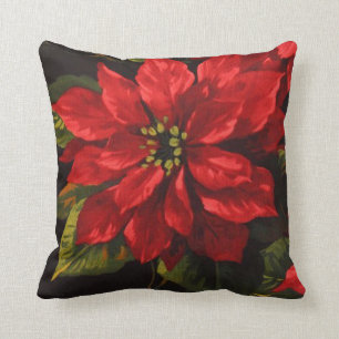 Scarlet Poinsettia Elegante Weihnachten Kissen