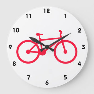 Scarlet Red Bicycle Große Wanduhr