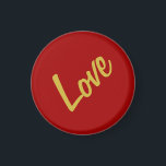 Scarlet Red Gold Colors Liebe Hochzeitkalligrafie Magnet<br><div class="desc">Sie können die Schriftart und Farben leicht ändern. Sie können auch Ihr Logo und das Hintergrundbild hinzufügen,  wie Sie möchten.</div>