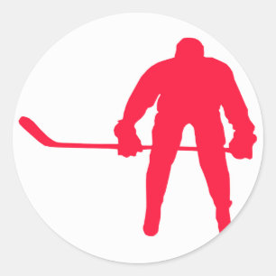Scarlet Red Hockey Runder Aufkleber