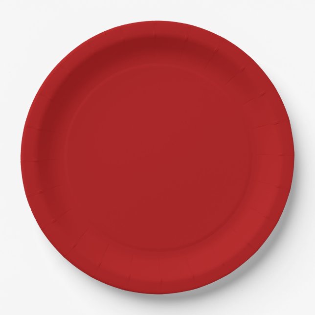 Scarlet Red Solid Red Pappteller (Vorderseite)