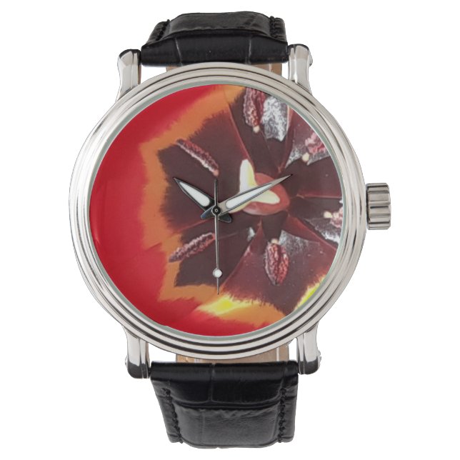 Scarlet Red Tulip Armbanduhr (Vorderseite)