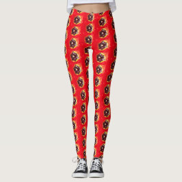 Scarlet Red Tulip Leggings