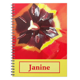 Scarlet Red Tulip Spiral Notebook Notizblock