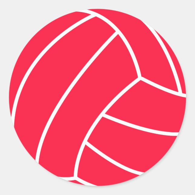 Scarlet Red Volleyball Runder Aufkleber (Vorderseite)