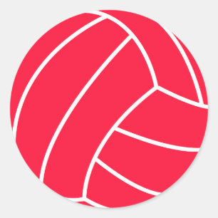 Scarlet Red Volleyball Runder Aufkleber