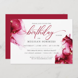 Scarlet Ruby Red Gem Geode Invitation