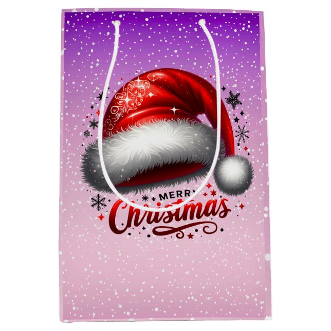 Scarlet Santa Hat Glow  Mittlere Geschenktüte (Vorderseite)