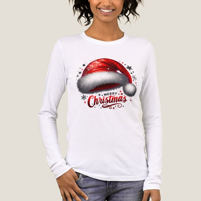 Scarlet Santa Hat Glow Tri-Blend Shirt (Vorderseite)