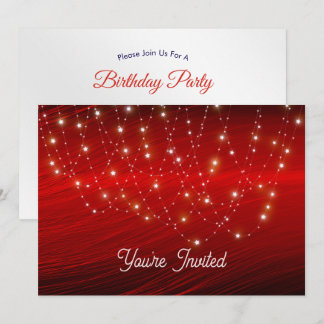 Scarlet Starlight Cascade Birthday Einladung