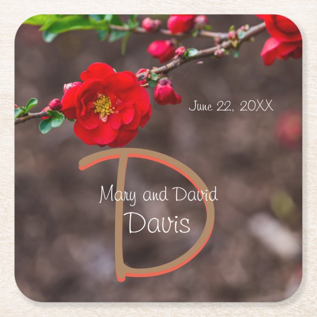 Scarlet Top Wedding Untersetzer (Vorderseite)