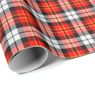 Scarlet-und Schwarz-sportliches kariertes Geschenkpapier