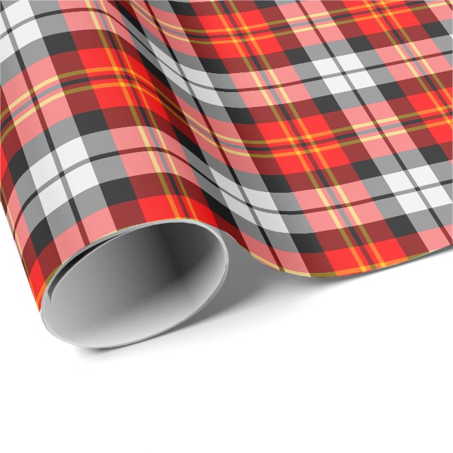 Scarlet-und Schwarz-sportliches kariertes Geschenkpapier (Rolleneckpunkt)