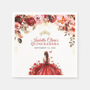 Scarlet verzaubert Blumen Gold Prinzessin Quincean Serviette