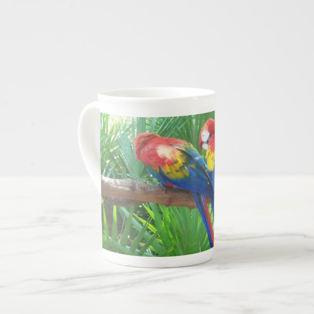 Scarletmacaws-Knochen-China-Tasse Prozellantasse (Vorderseite Links)