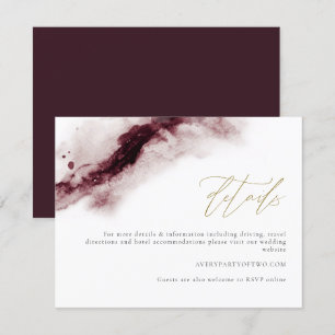 SCARLETT  Boho Burgund und Gold Details Card Einladung
