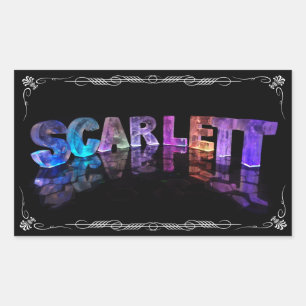 Scarlett - das NamensScarlett in 3D beleuchtet Rechteckiger Aufkleber