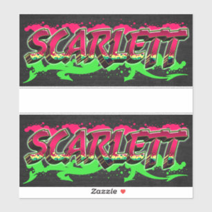 Scarlett Prénom Nom Graffiti Autocollants Autocoll