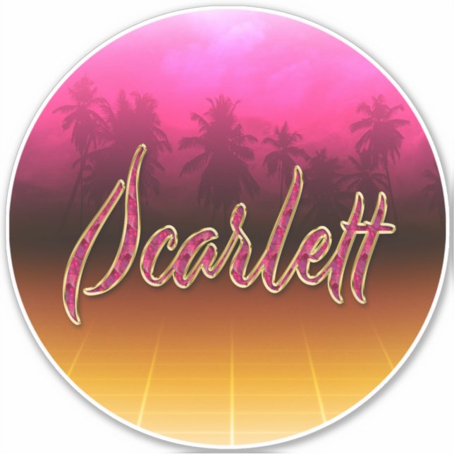 Scarlett Prénom Nom rose Autocollants Autocollants (Devant)