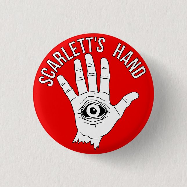 Scarletts Handrundes Knopf-Rot Button (Vorderseite)