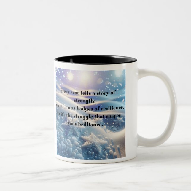 Scars Into Scars - Resilience Affirmation Art Zweifarbige Tasse (Rechts)