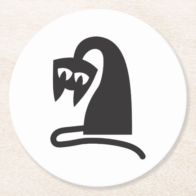 Scary Cat Runder Pappuntersetzer (Vorderseite)