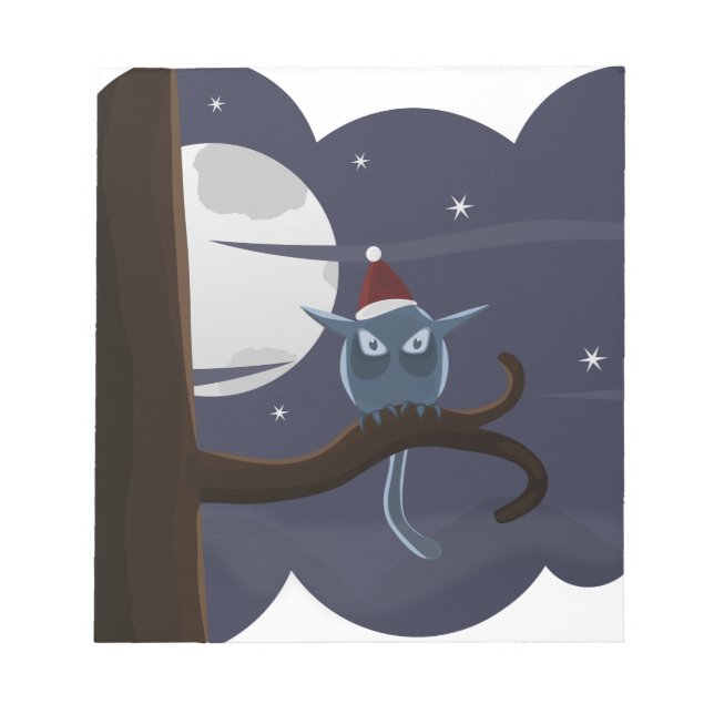 scary christmas owl notizblock (Vorderseite)