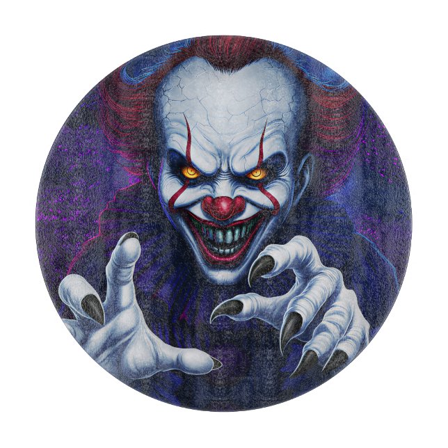 Scary Clown Cutting Board  Schneidebrett (Vorderseite)