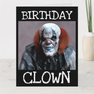 SCARY CLOWN FUNNY ANNIVERSAIRE CARTE SURTAILLÉE