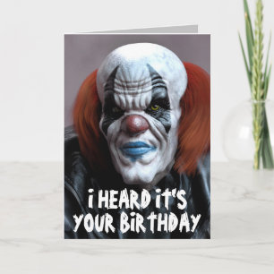 SCARY CLOWN FUNNY ANNIVERSAIRE SNUGGLE Carte de vo