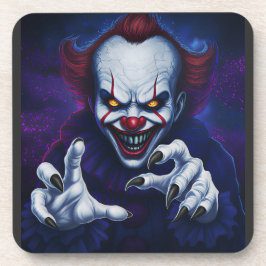 Scary Clown Hard Plastic Coaster Getränkeuntersetzer