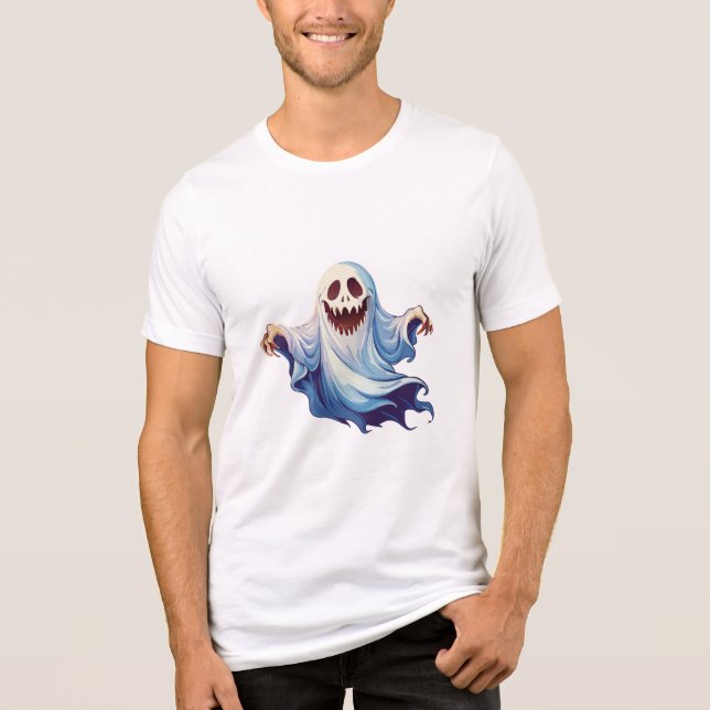 Scary ghost T-Shirt Tri-Blend Shirt (Vorderseite)