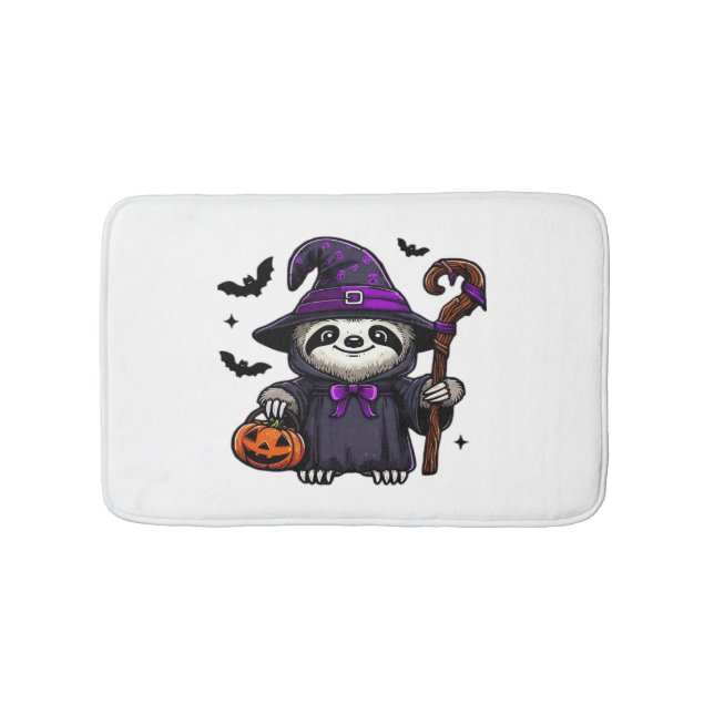 Scary Halloween Sloth Witch Hat Costume Spooky Sea Badematte (Vorderseite)