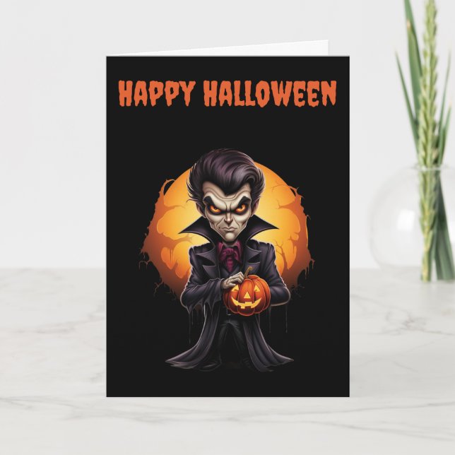 Scary Halloween Vampire Feiertagskarte (Vorderseite)