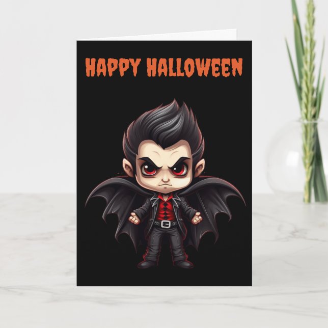 Scary Halloween Vampire Feiertagskarte (Vorderseite)