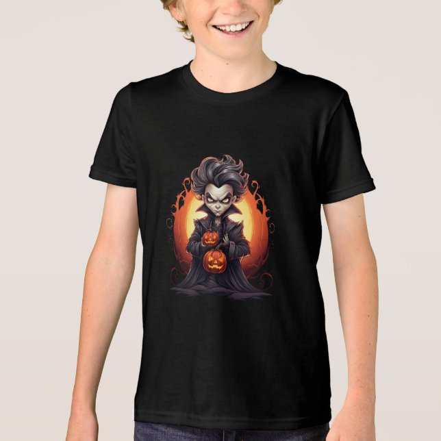 Scary Halloween Vampire Tri-Blend Shirt (Vorderseite)