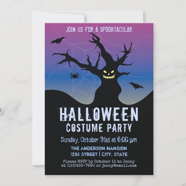 Scary Haunted Halloween Costume de fête Invitation (Devant)