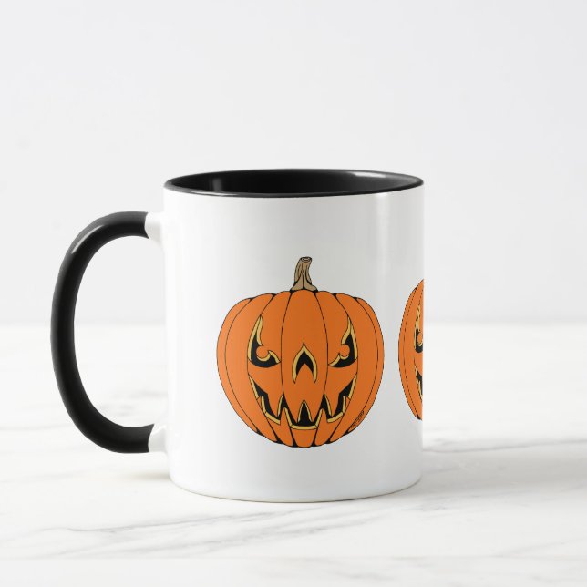 Scary Jack-o'-Lantern Halloween Design Tasse (Links)