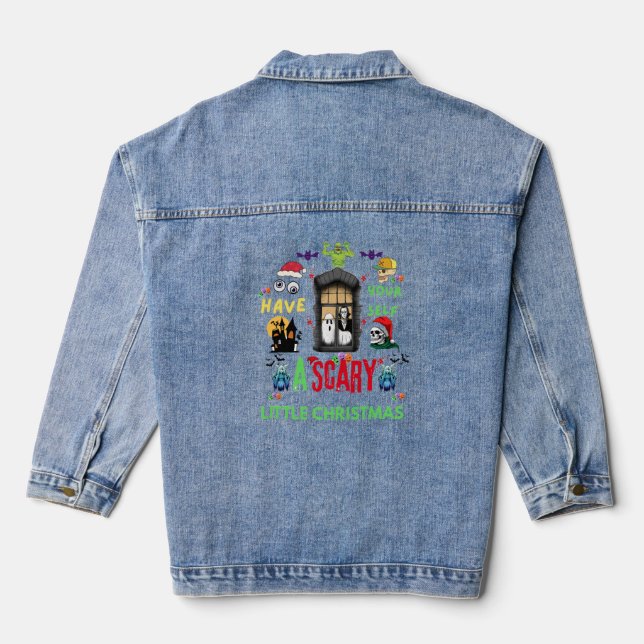 Scary Little Christmas Horror Holiday Design  Jeansjacke (Rückseite)