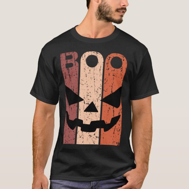 Scary Pumpkin Face Halloween Costume with Monster  T-Shirt (Vorderseite)