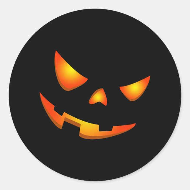 Scary Pumpkin Face Halloween Jack O Lantern Runder Aufkleber (Vorderseite)