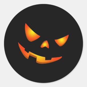 Scary Pumpkin Face Halloween Jack O Lantern Runder Aufkleber