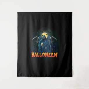 Scary Skeleton Night Halloween, mein Halloween Moo Wandteppich