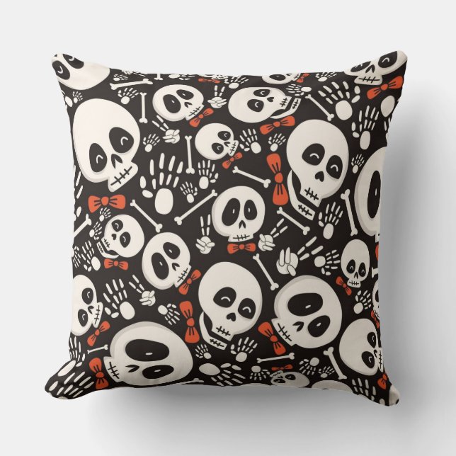 Scary Skull Halloween Pattern Kissen (Vorderseite)